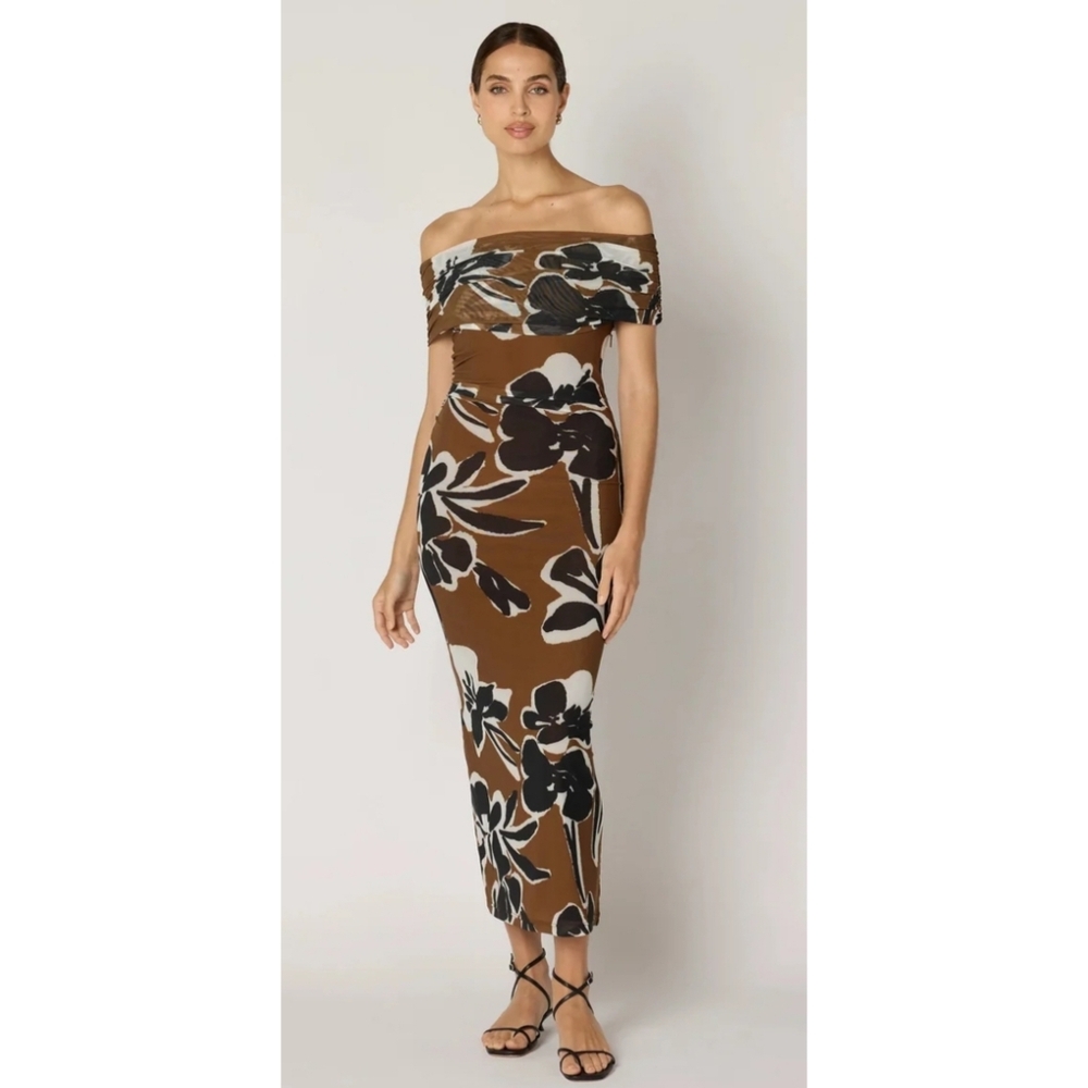 Cleobella NWT Cordelia Stretchy Mesh Ankle Dress Size Small In Smoked Clover
